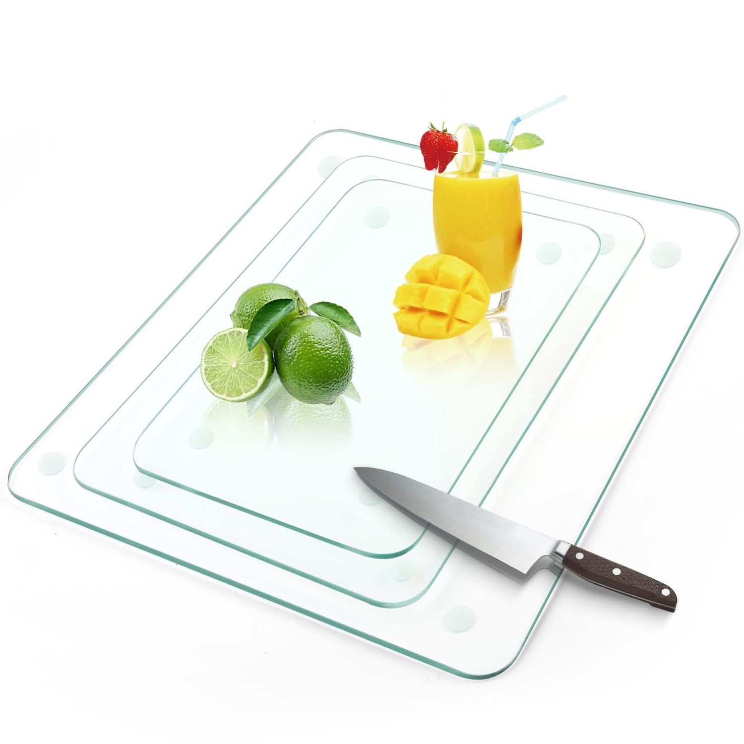 NEW 3 Pack Tempered Glass Cutting Boards