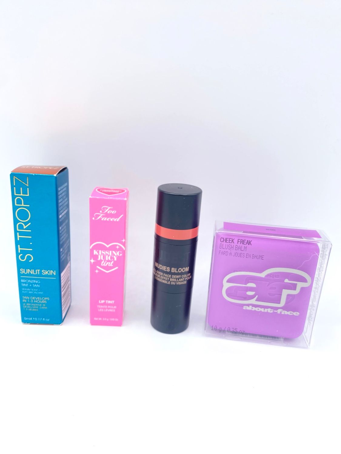 NEW 4 Travel Size Assorted Lip Tint, Self Tanner, &amp; Blush