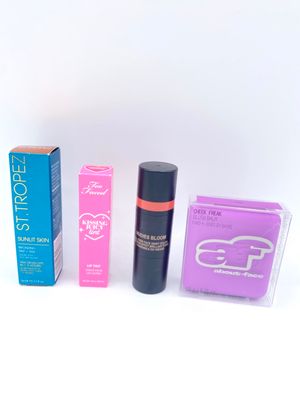 NEW 4 Travel Size Assorted Lip Tint, Self Tanner, &amp; Blush