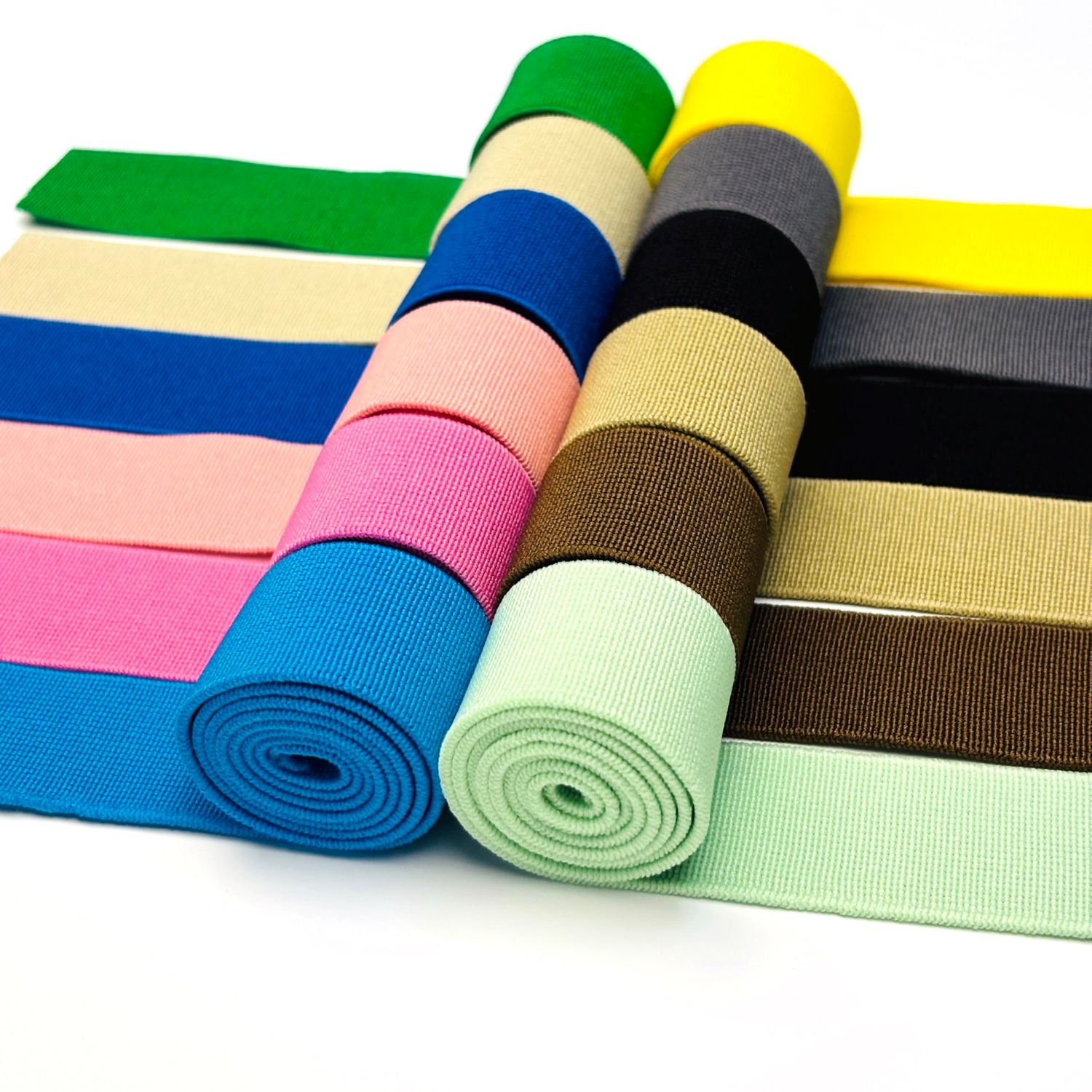 NEW 12 Colour Knit Elastic Bands for Sewing / Crafts