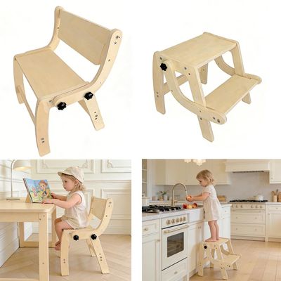 NEW 2 in 1 Kids Wooden Chair & Step Stool NEW 2 in 1 Kids Wooden Chair & Step Stool