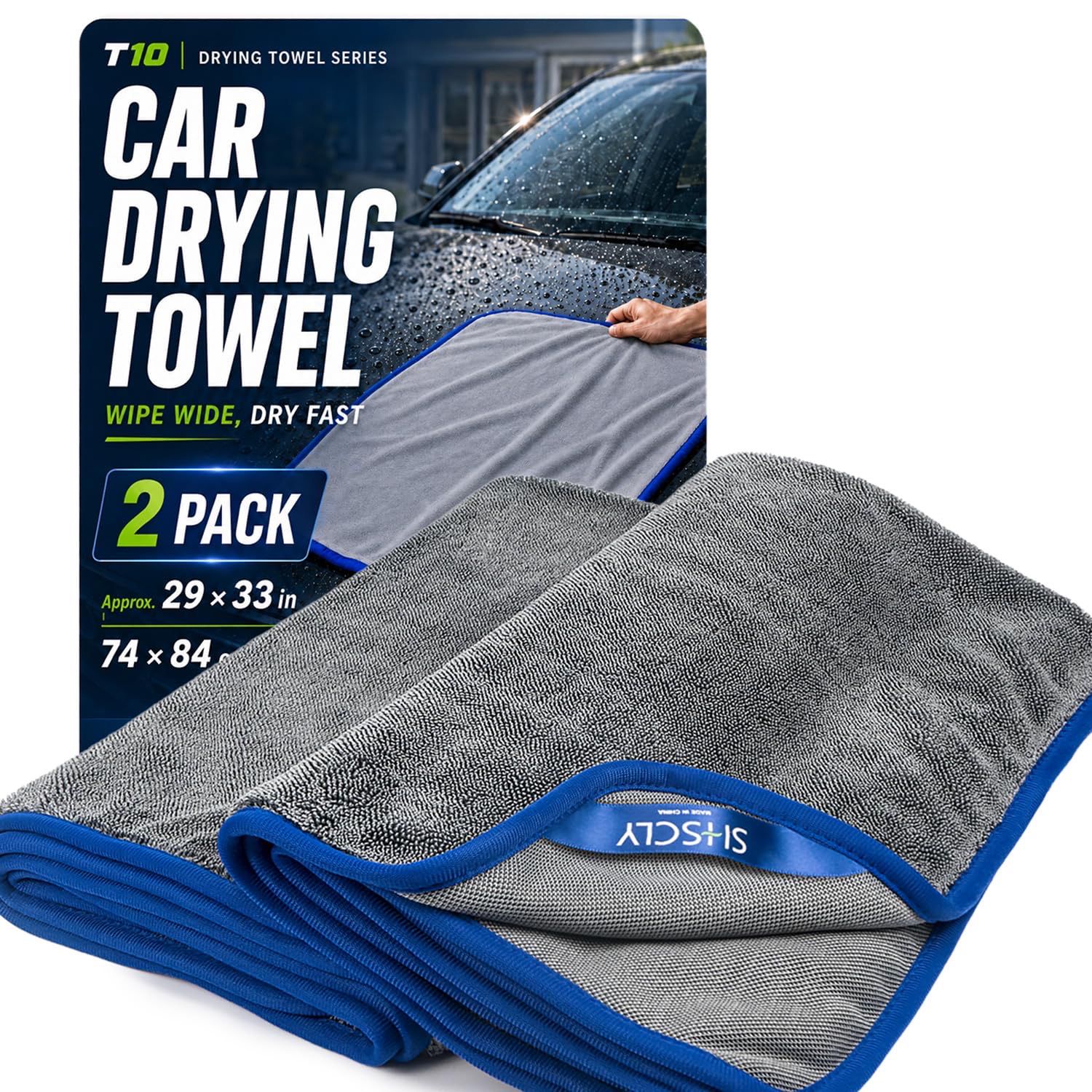 NEW 2 Pack XL Twist Loop Microfiber Vehicle Drying Towels