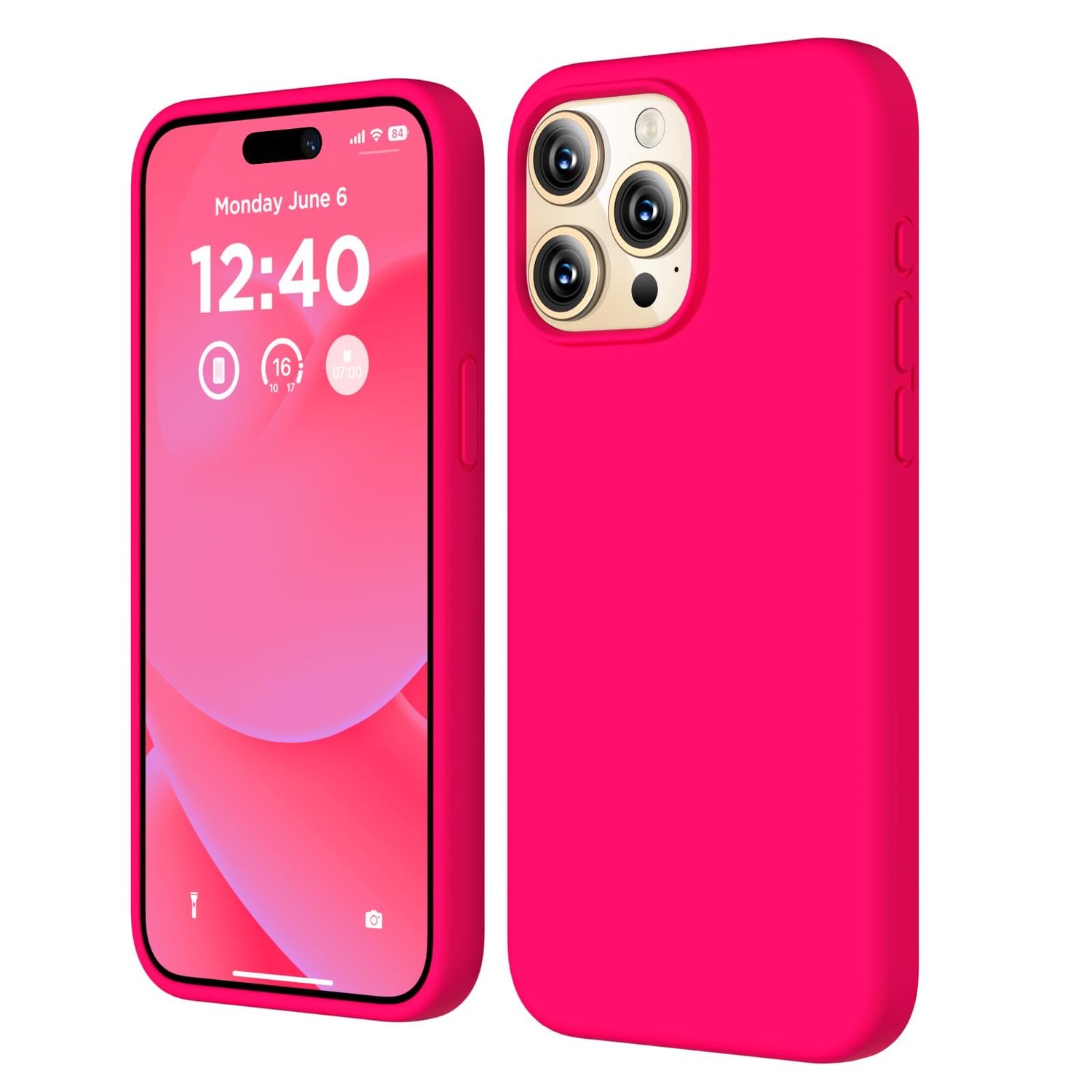 NEW iPhone 16 Pro 6.3” Neon Pink Liquid Silicone Case