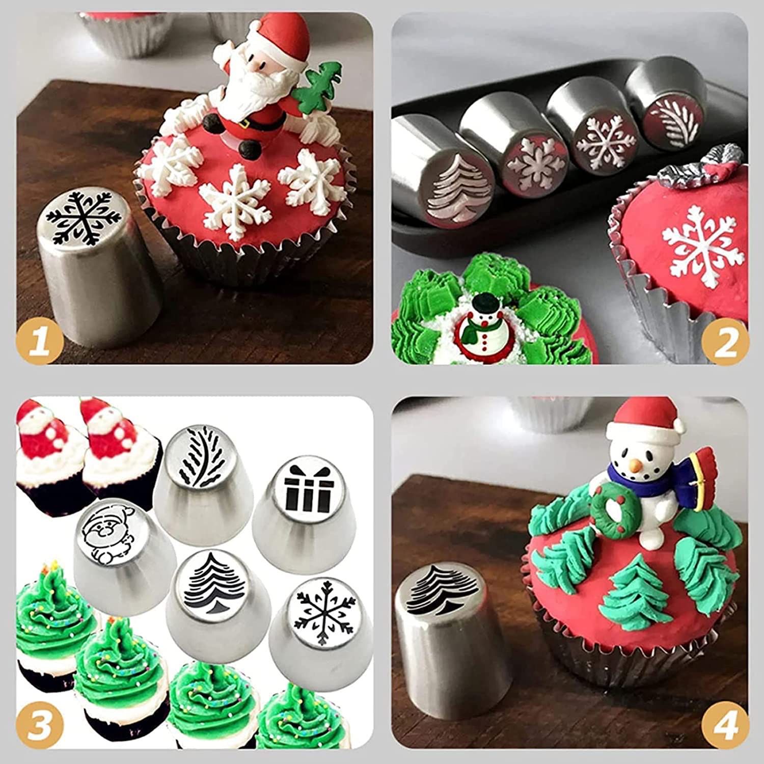NEW Christmas Theme Cake / Dessert Decorating Piping Bag Tips