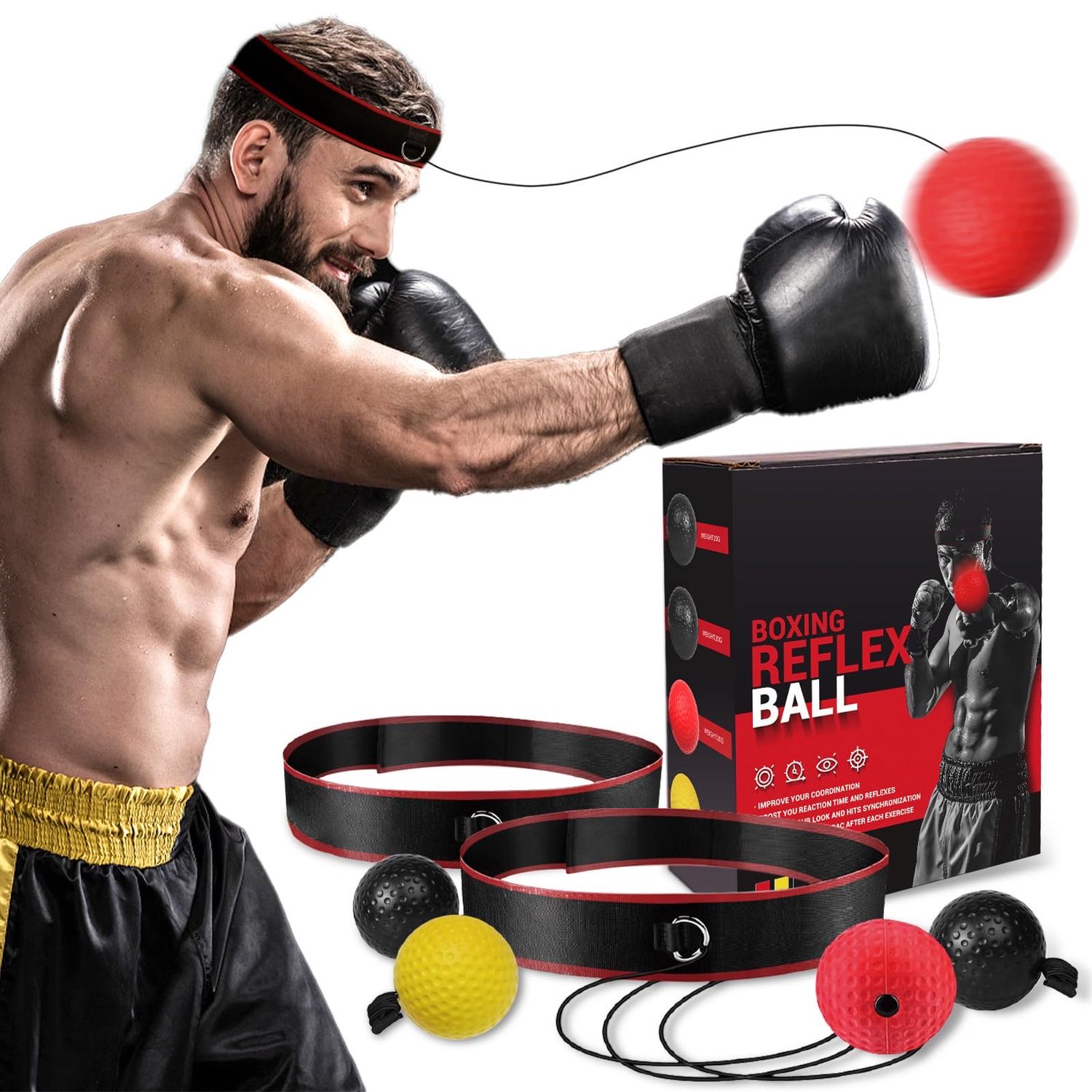 NEW Boxing Reflex Ball Headband Set