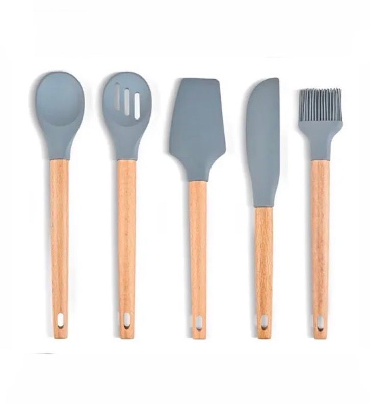 NEW 5 Pack Silicone Utensil Set