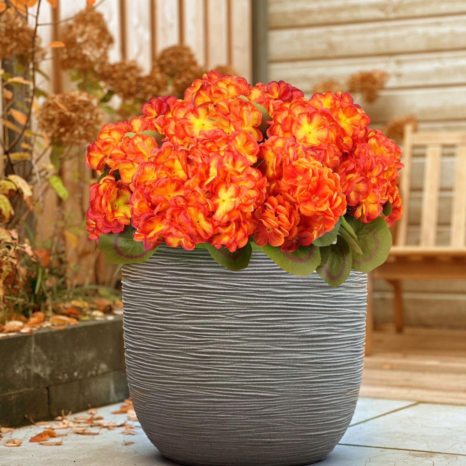 NEW 6 Bundles Silk Geraniums Artificial Flowers