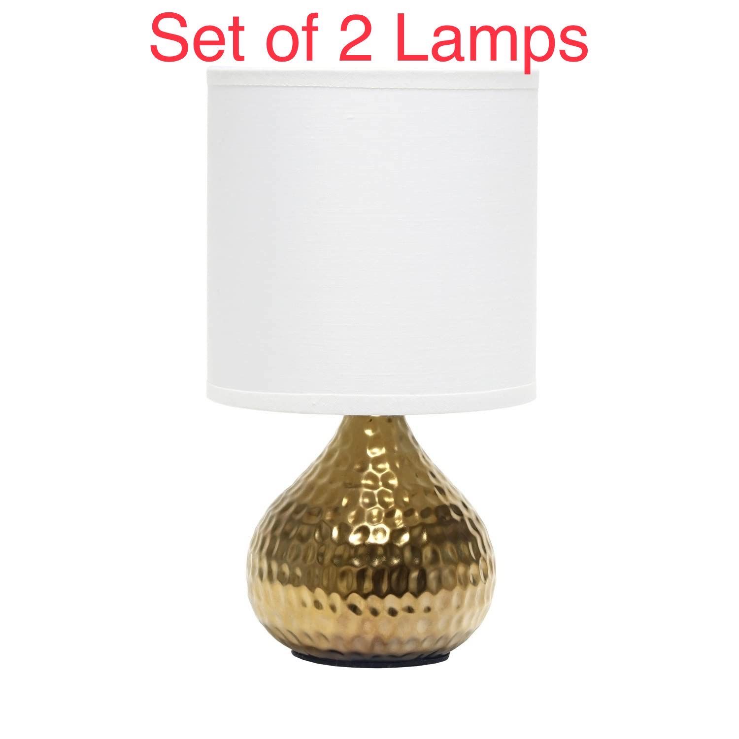 NEW Set of 2 Gold Drip Mini Table Lamp with Shade