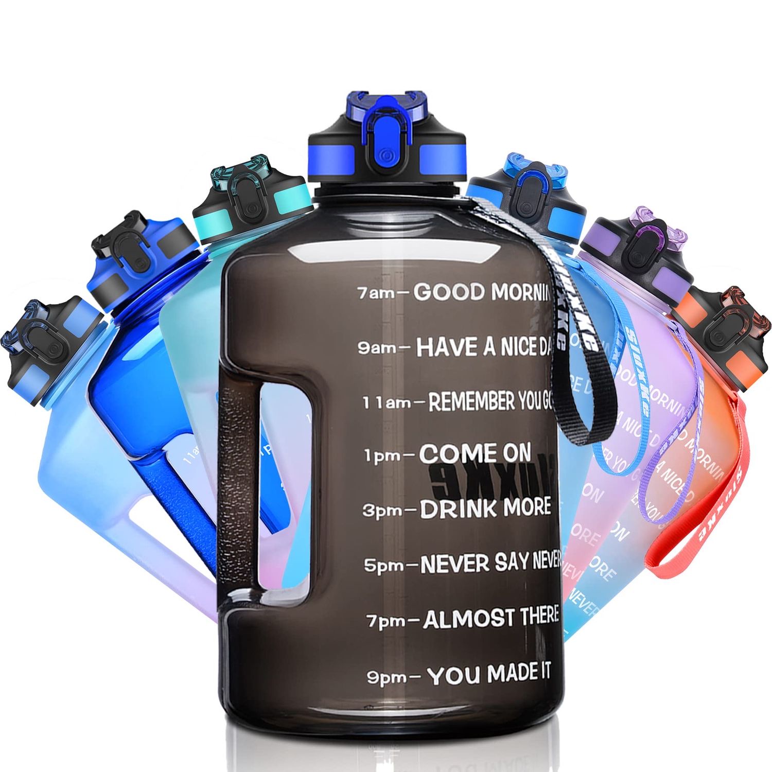 NEW Motivational 3.78L Water Bottle with Straw