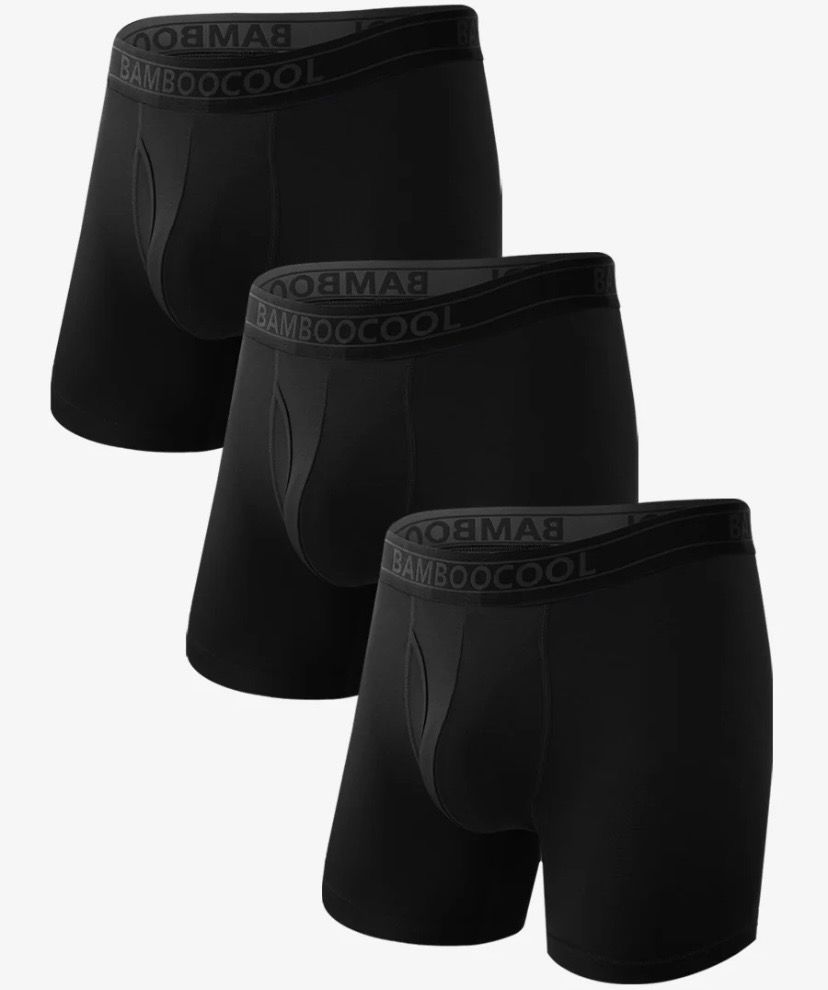 NEW Men's Bamboo Boxer Briefs 3 Pack Underwear L