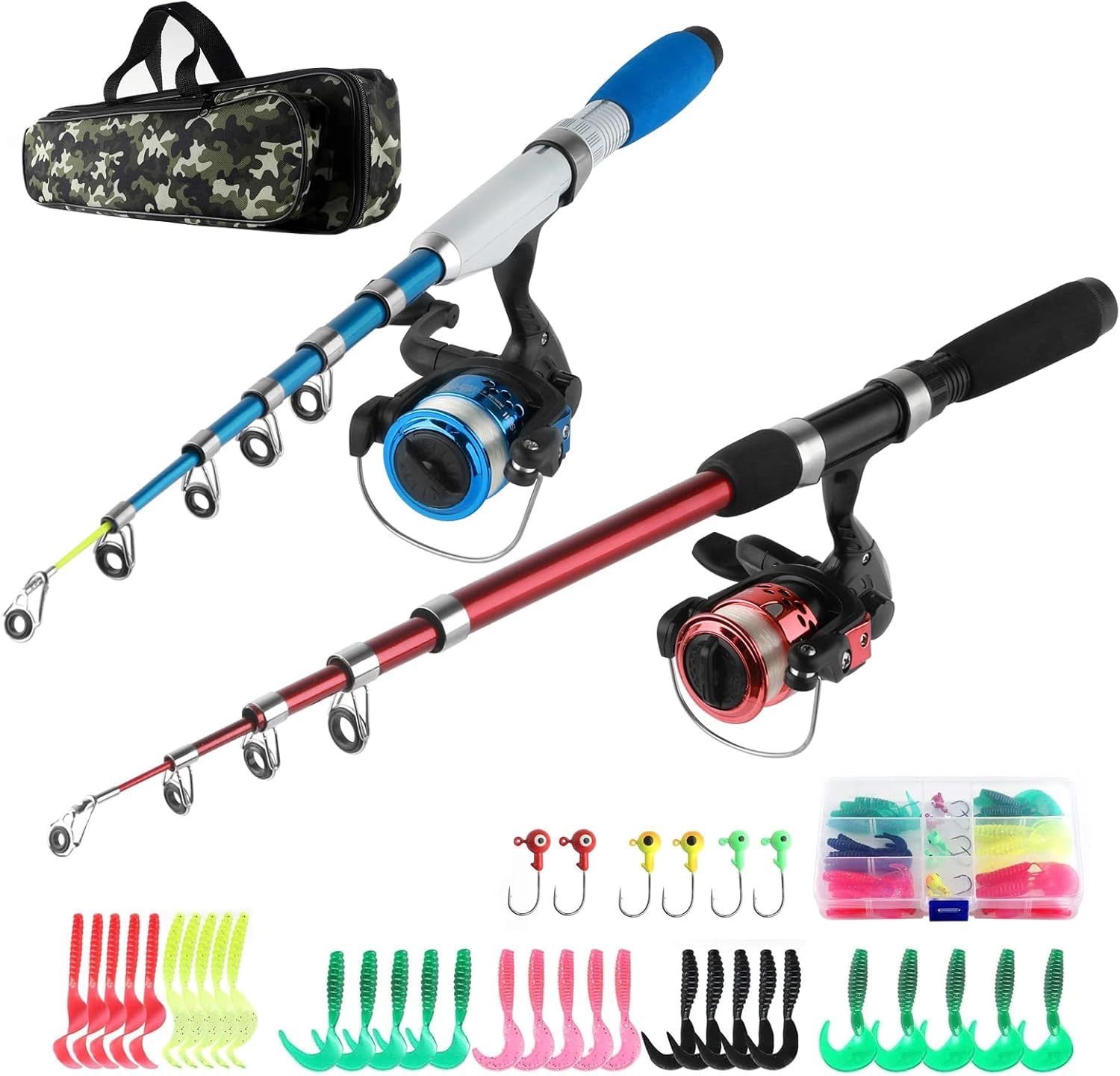 NEW 2 Pack Telescopic Fishing Rod and Reel