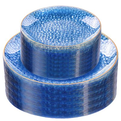 NEW 60pc Reusable Patio Plastic Plates NEW 60pc Reusable Patio Plastic Plates