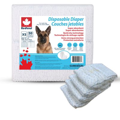 NEW Extra Small 50 Pack Disposable Male Dog Diapers