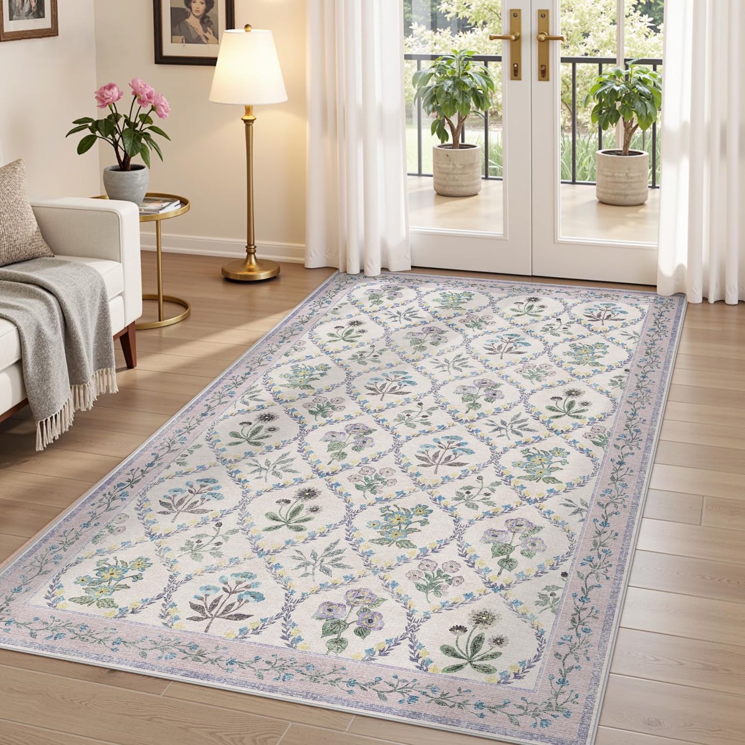 NEW Boho Floral Area Rugs 3x5
