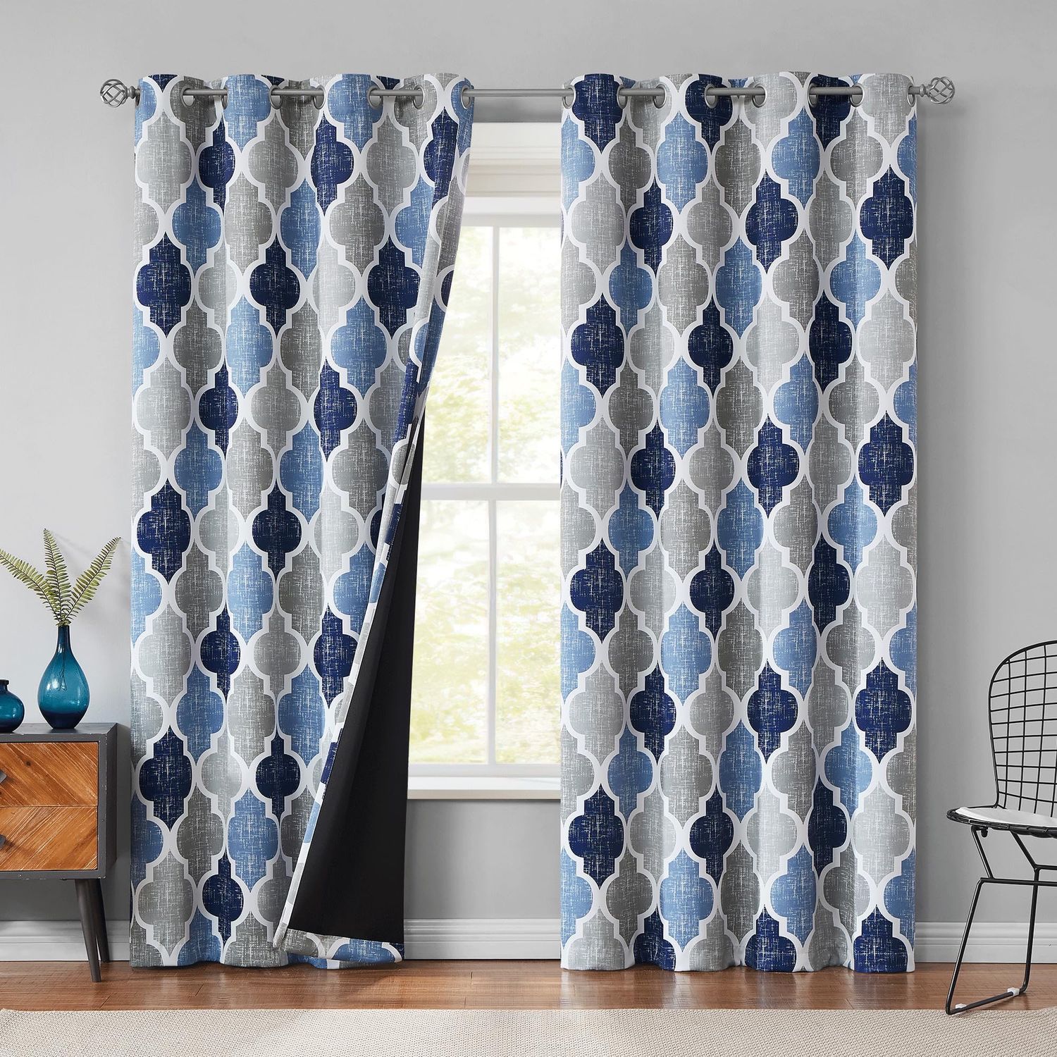 NEW Moroccan 100% Blackout Geometric Curtains