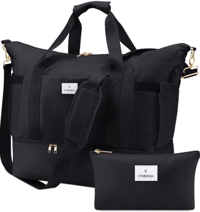 NEW 37L Womens Travel Duffel Storage Bag with Shoe Compartment