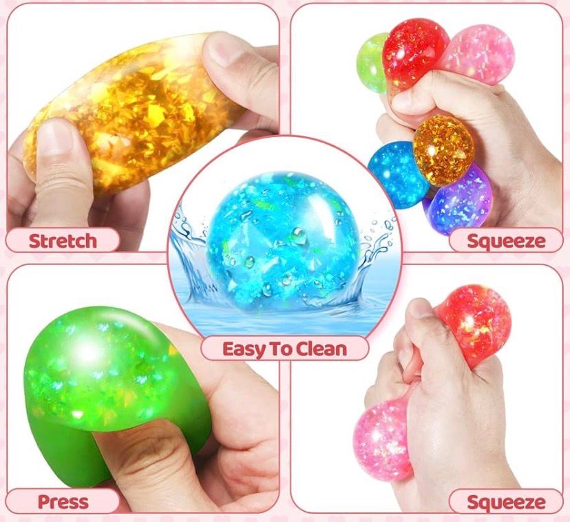 NEW 5 Pack Squishy Fidget Stress Balls