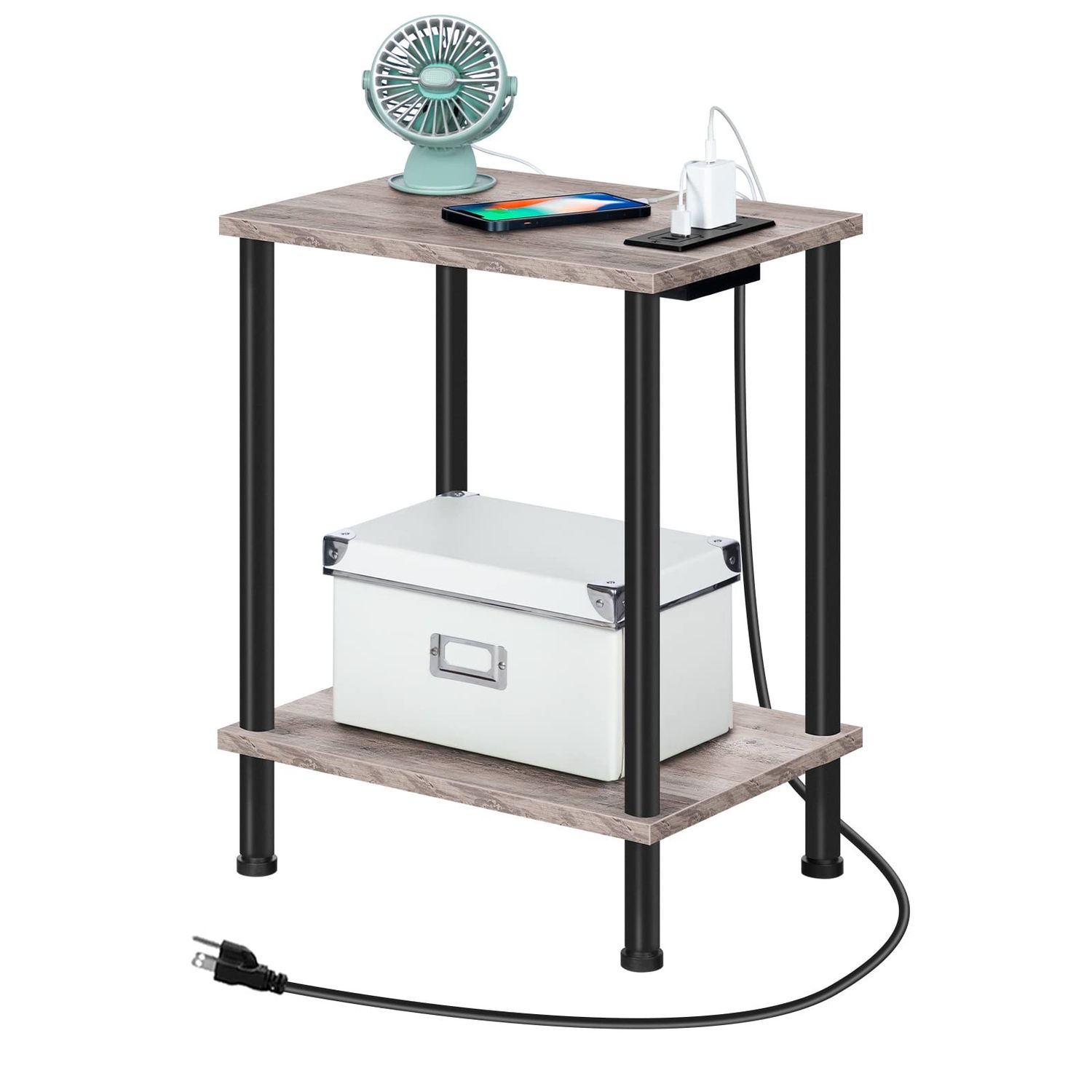 NEW Side Table with Charging Station Outlets