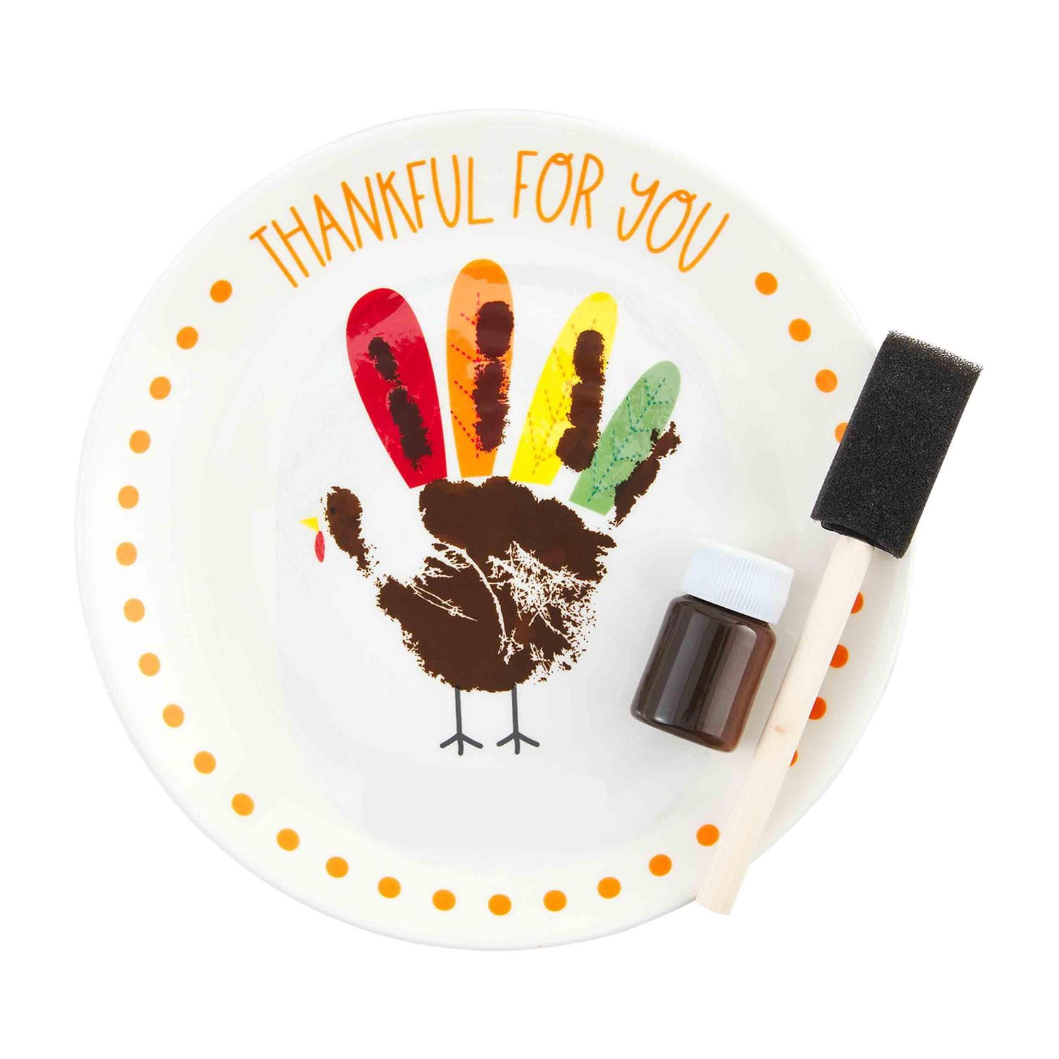 NEW Kids DIY “Mud Pie” Turkey Thanksgiving Handprint Plate