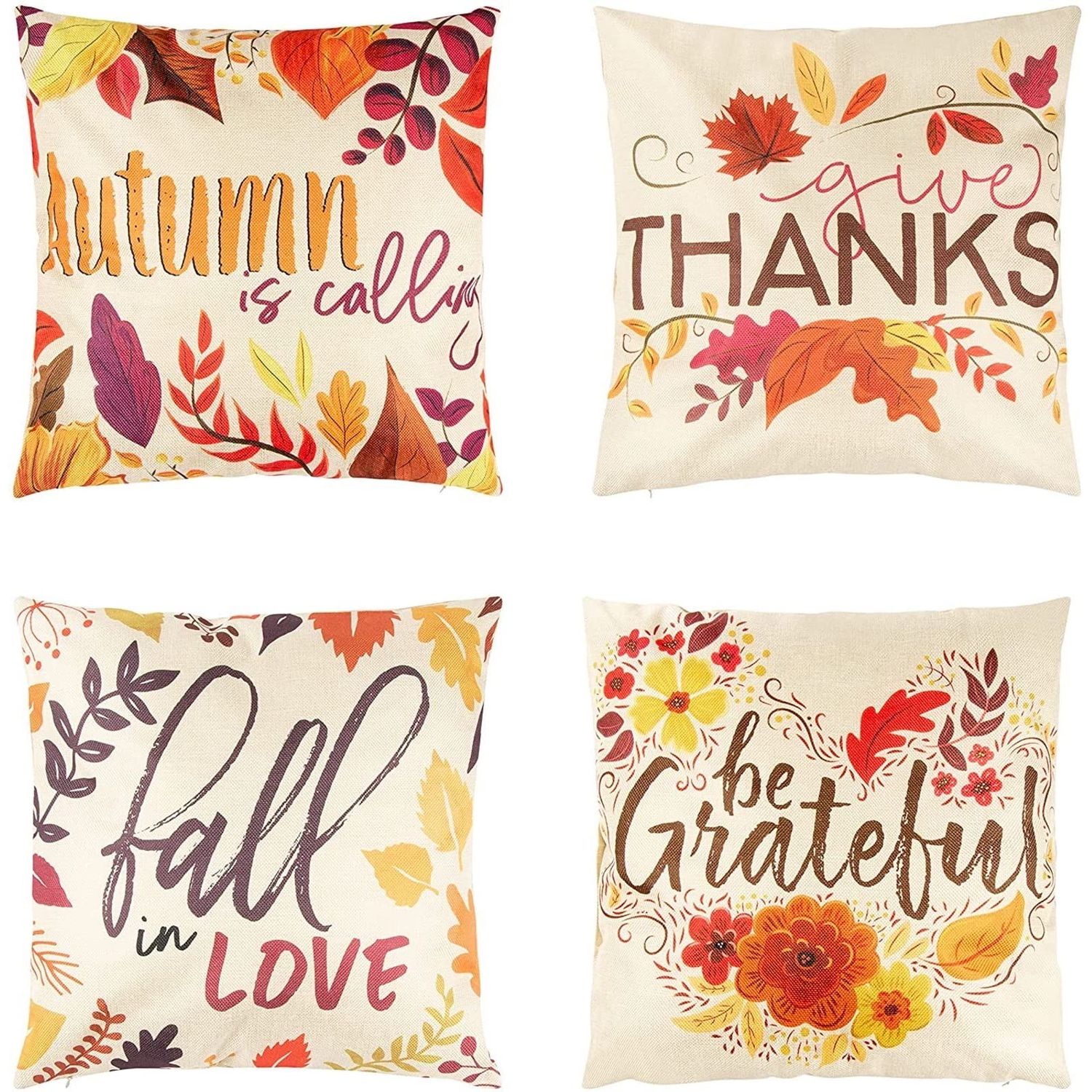 NEW 4 Fall / Thanksgiving Throw Pillow Covers