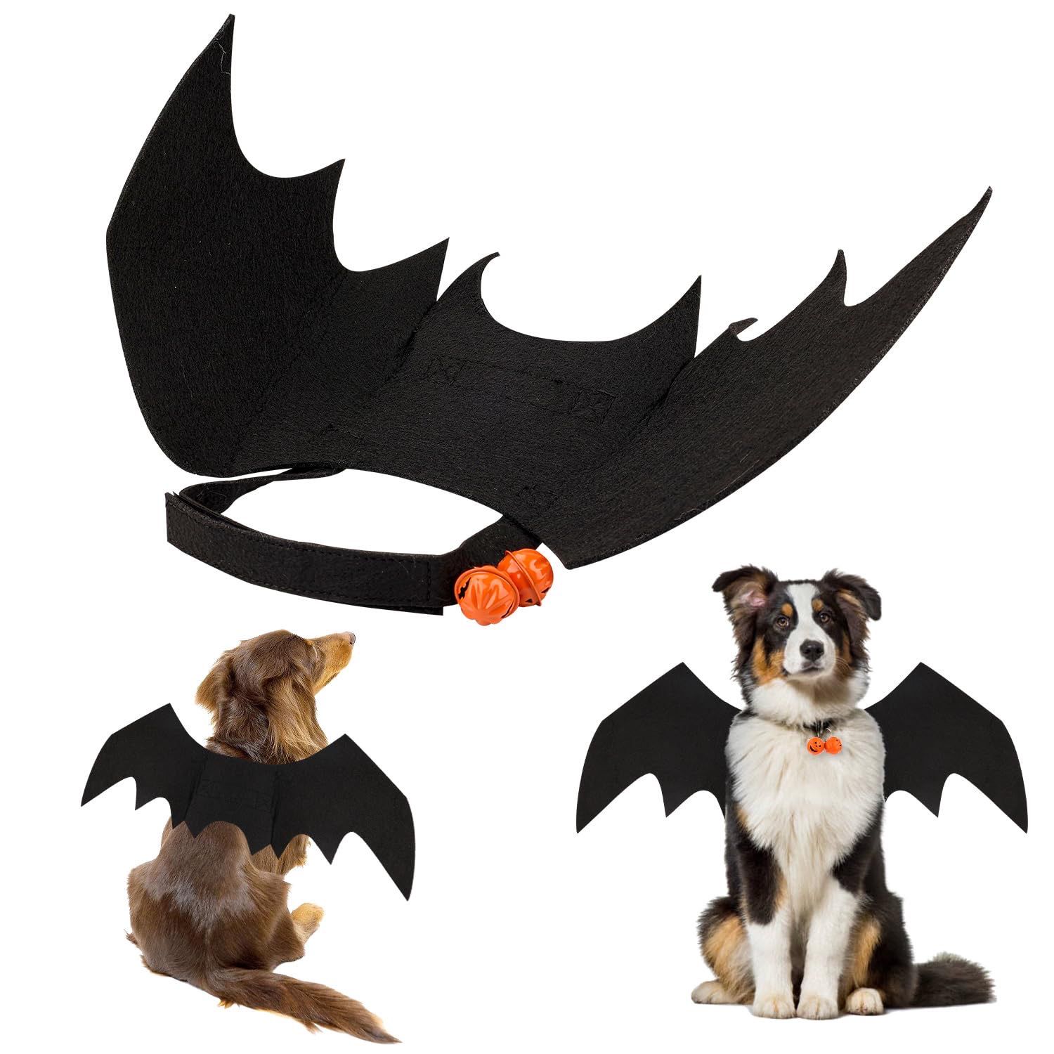 NEW Dog Bat Halloween Costume with Pumpkin Bell