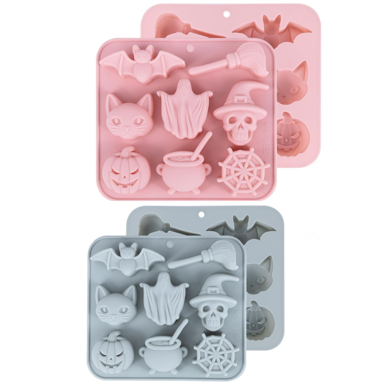 NEW 2 Pack Halloween Silicone Chocolate Molds