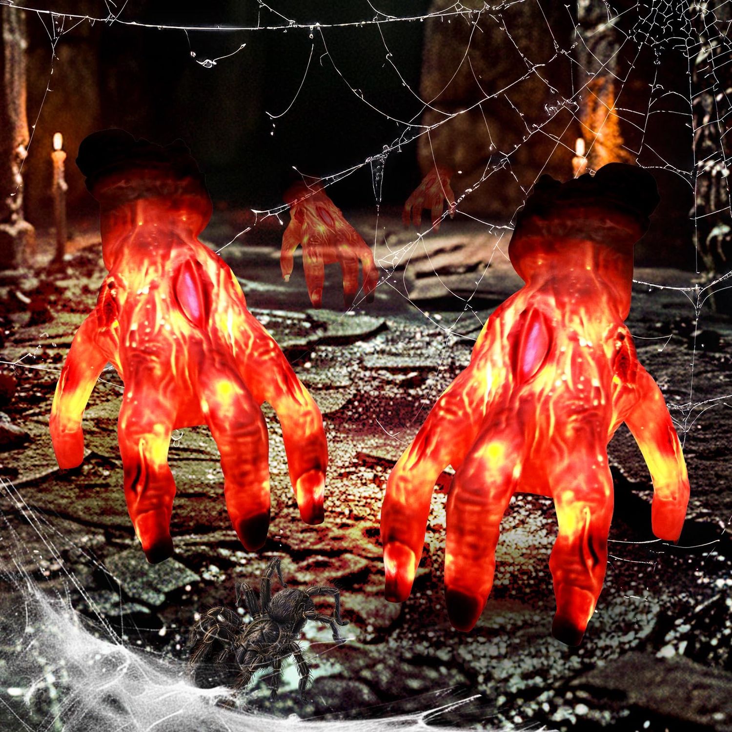 NEW 2 Halloween Animated Zombie Crawling Hands Decoration