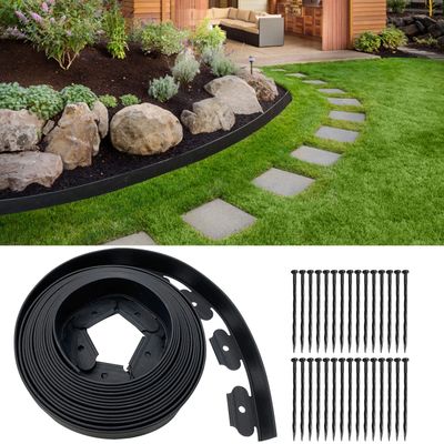 NEW Flexible Landscape Lawn Garden Edging Kit with Stakes