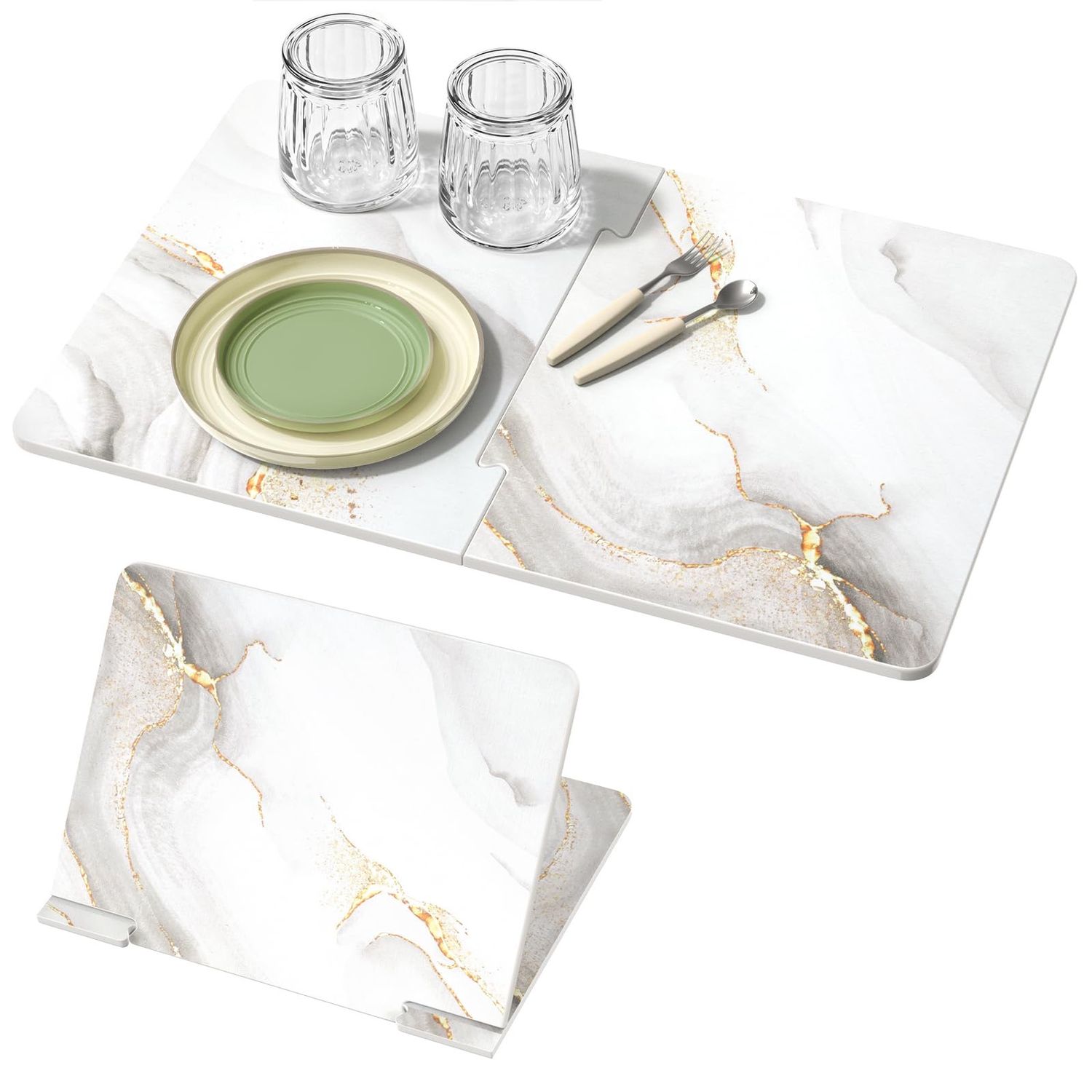 NEW Large Kitchen Stone Drying Mat Marble Design