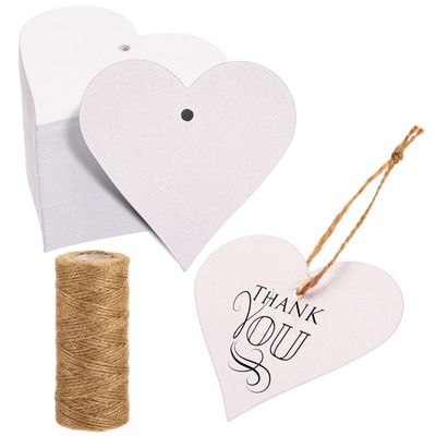 NEW 360pc Blank Paper Heart Tags Decoration with Twine