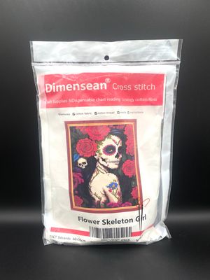 NEW DIY Cross Stitch Bundle “Flower Skeleton Girl”