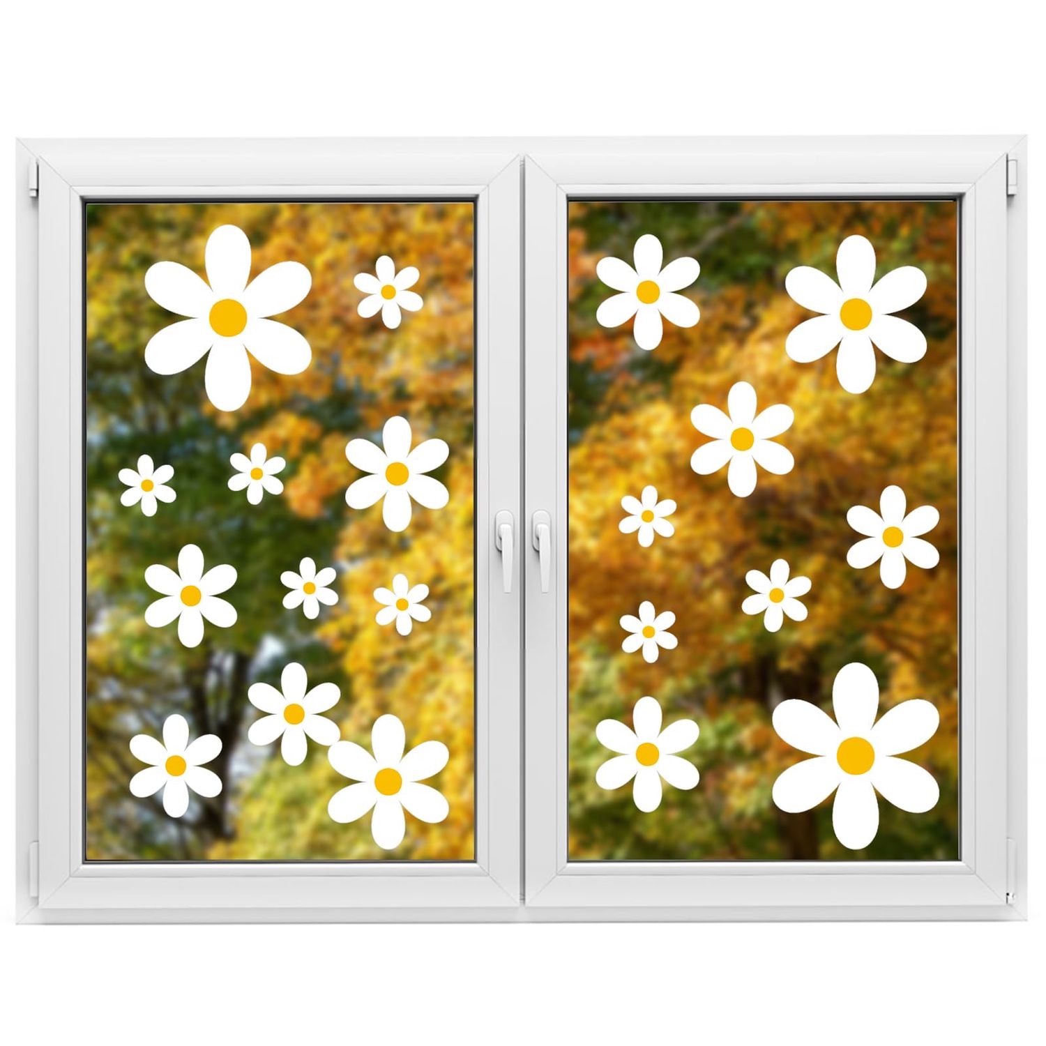 NEW 72 Pack Flower Daisy Window Clings