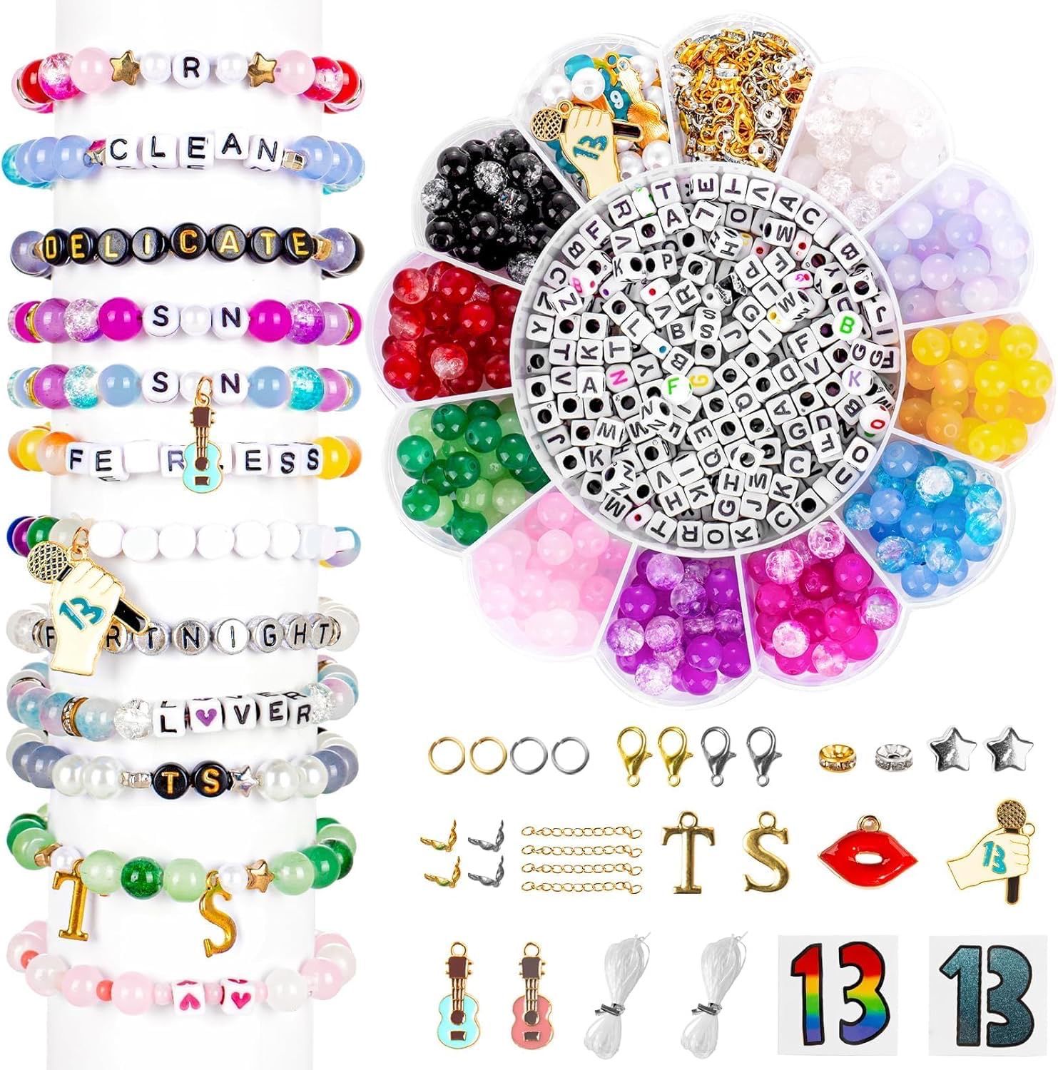 NEW Friendship Bracelet Making Kit Glass Beads Jewelry