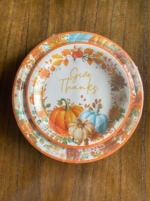 SEALED 24 Pack Thanksgiving Paper Dinner Plates