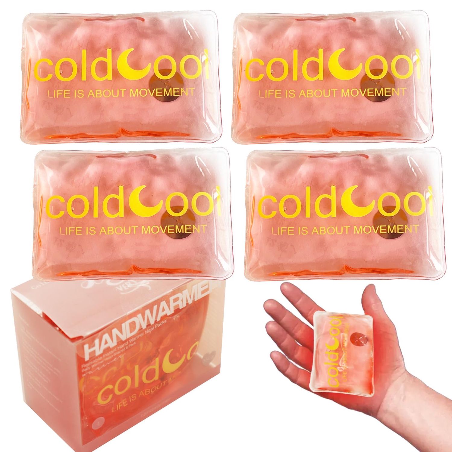 NEW 4 Pack Reusable Hand Warmers Snap Heat