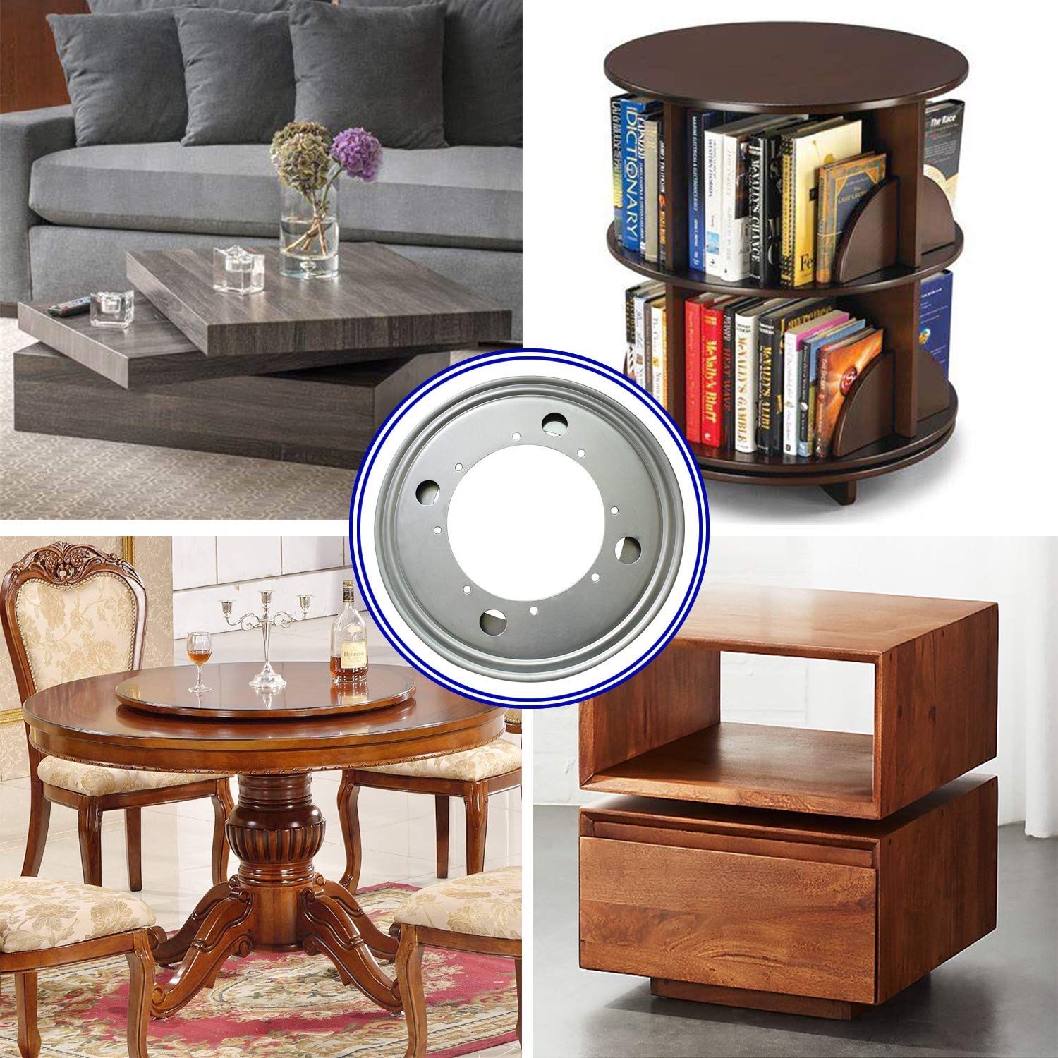NEW 2 Pack Lazy Susan Furniture Turntable Bearing Hardware Plate
