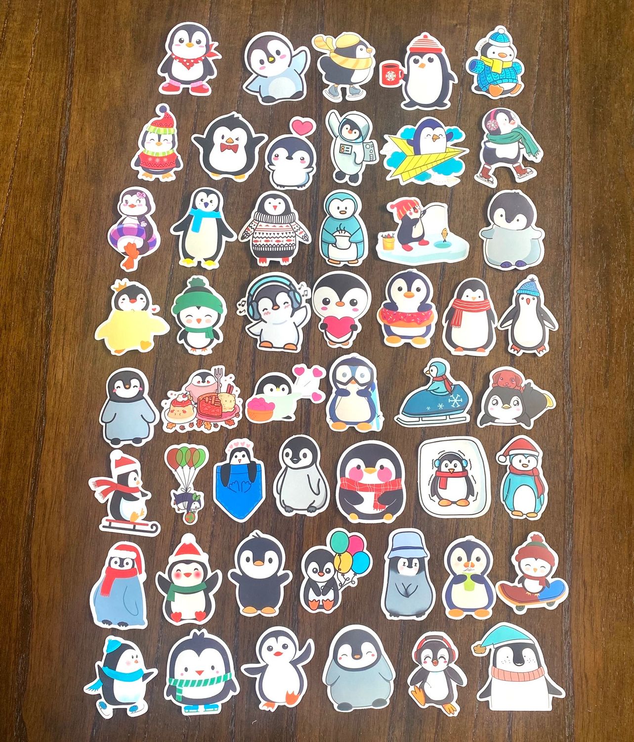 NEW 50 Pack Cute Vinyl Penguin Cartoon Stickers Waterproof