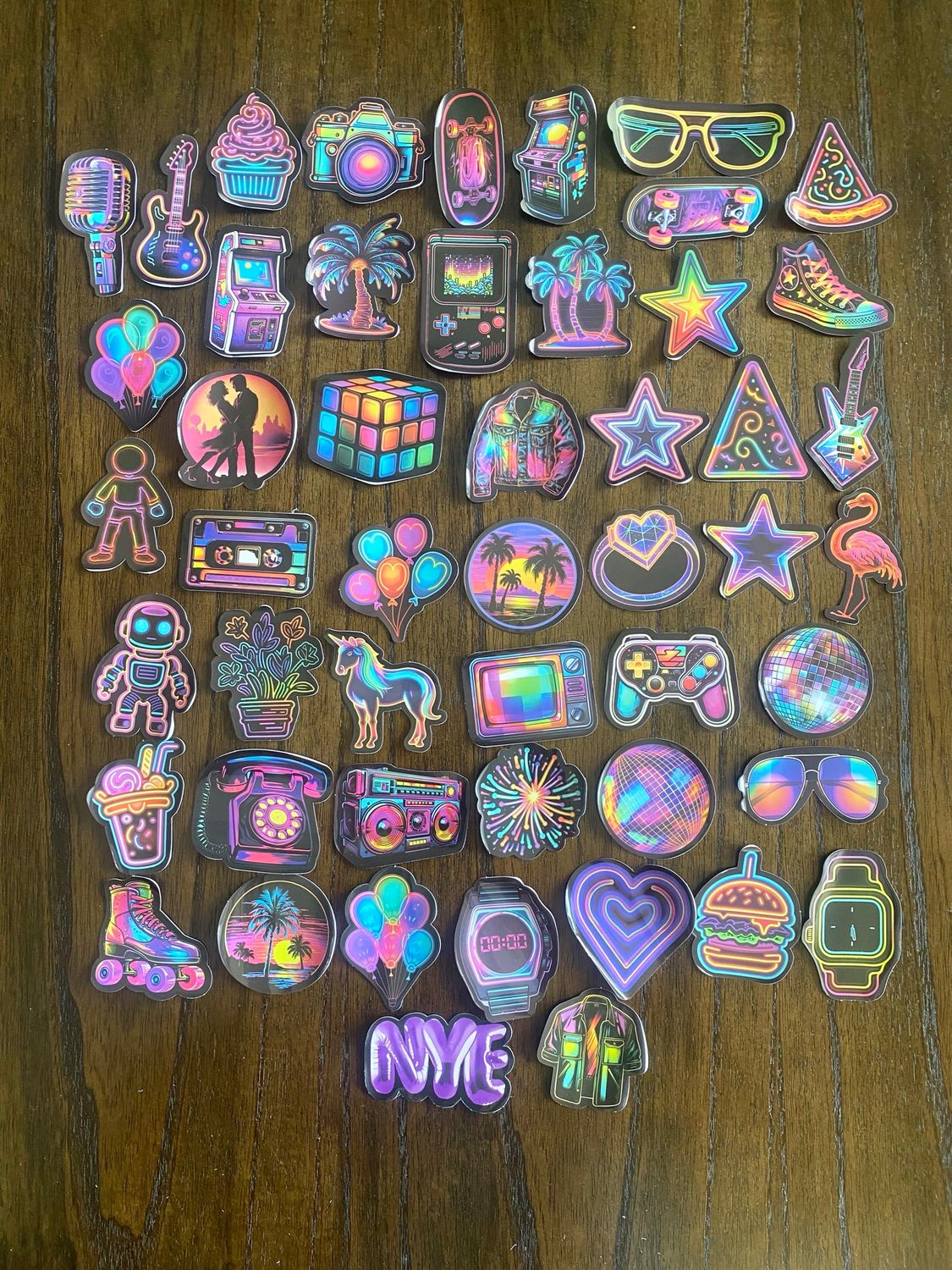 NEW 50 Pack Neon Graffiti Vinyl Stickers