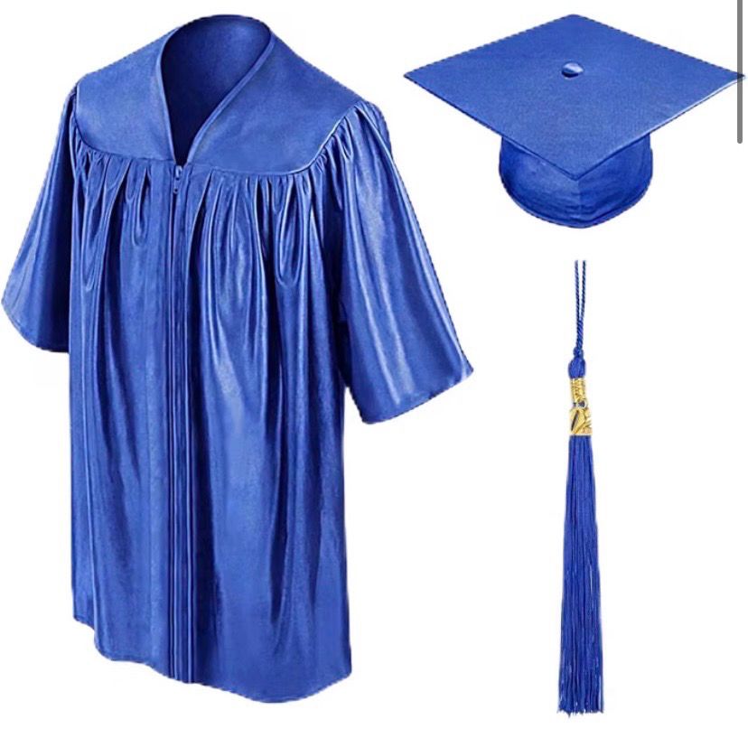 NEW Kids Graduation Cap and Gown Set Royal Blue