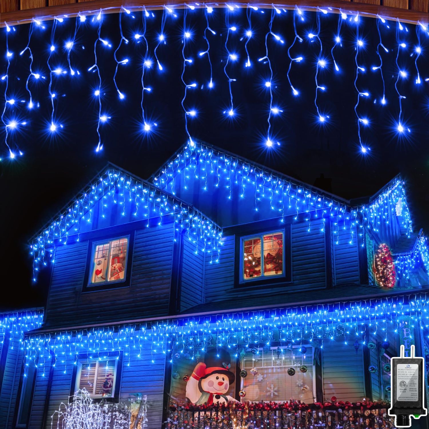 NEW 131ft LED Outdoor Fairy Icicle Christmas Lights Blue