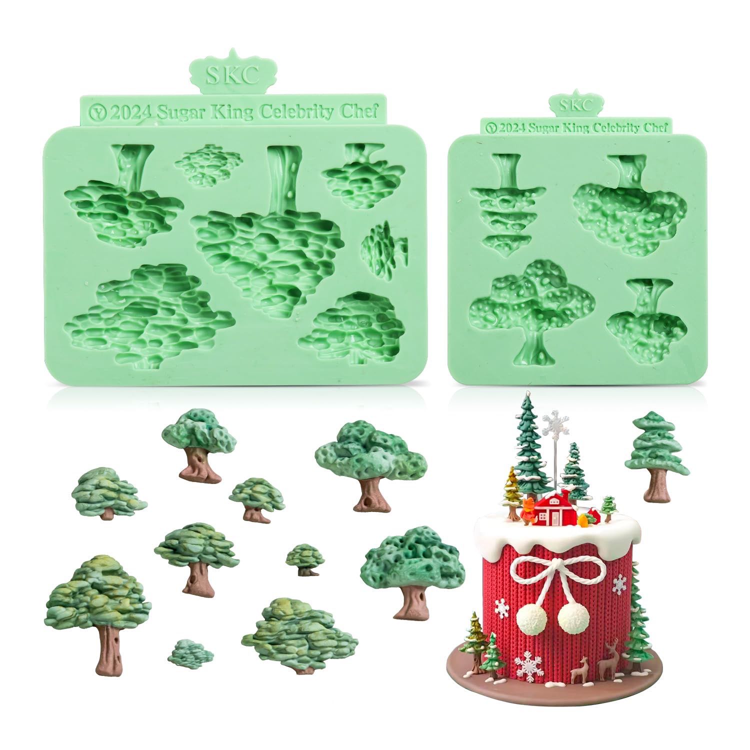NEW Christmas Tree Fondant Cake Decoration Silicone Molds Set