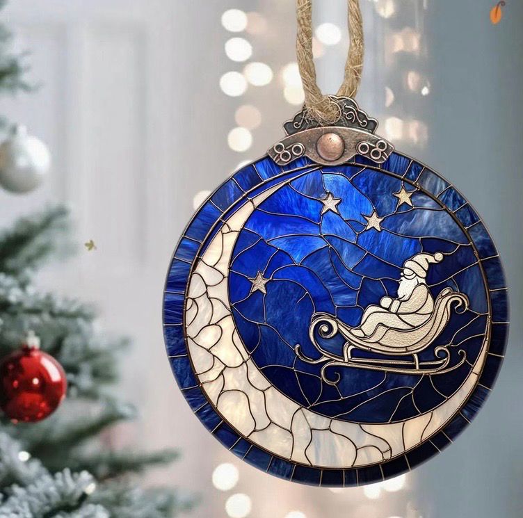 NEW Stained Glass Christmas Decoration Ornament