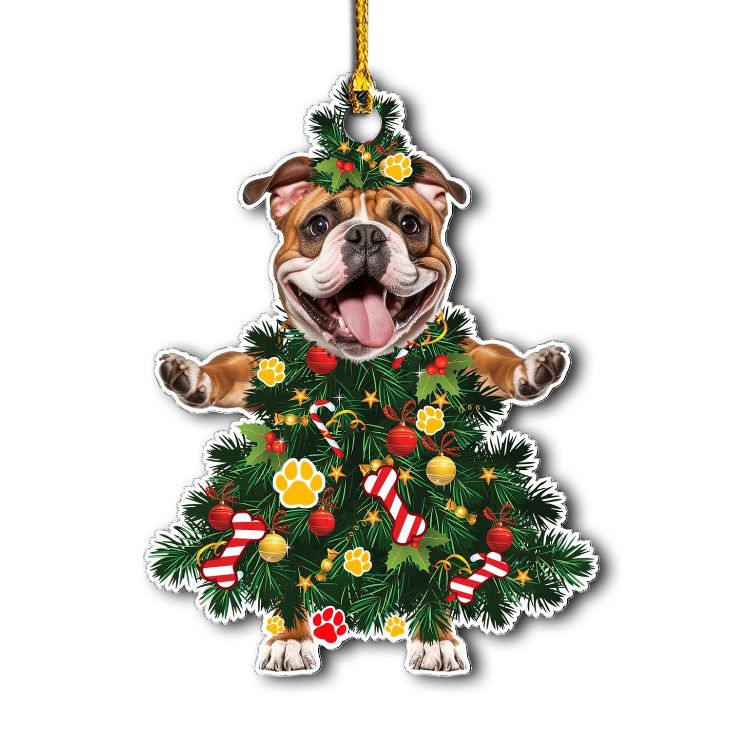 NEW English Bulldog Christmas Ornament