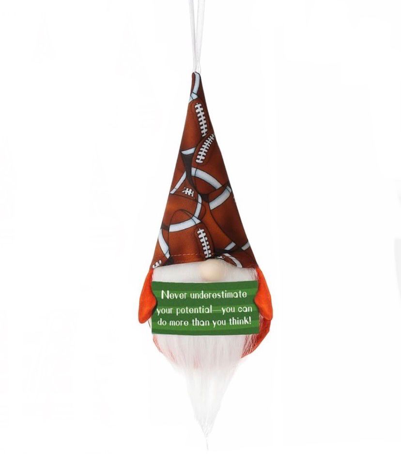 NEW Christmas Football “Positive Gnome” Ornament