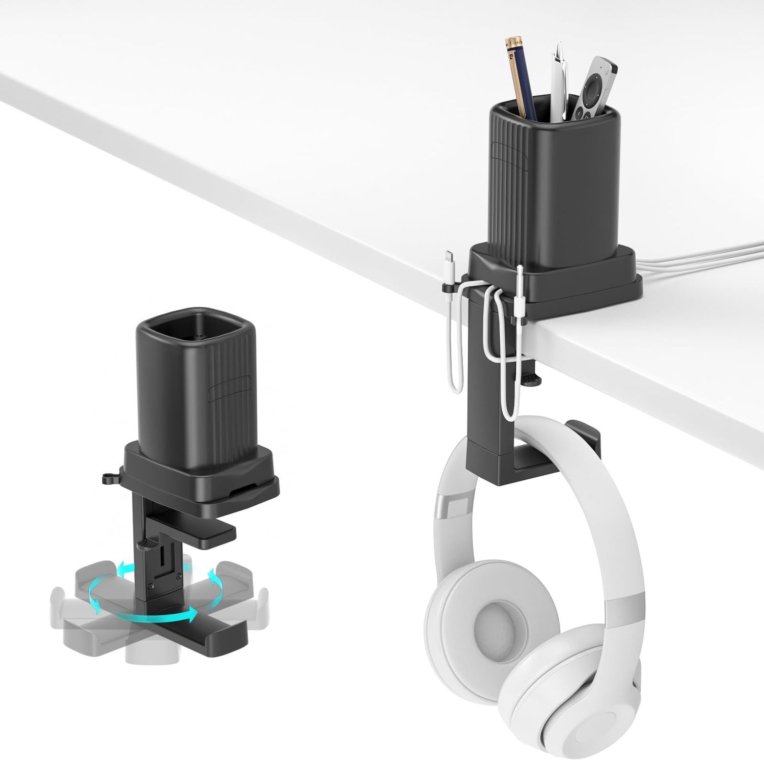 SEALED Desktop Organizer with Headphone Holder &amp; Cord Organizer