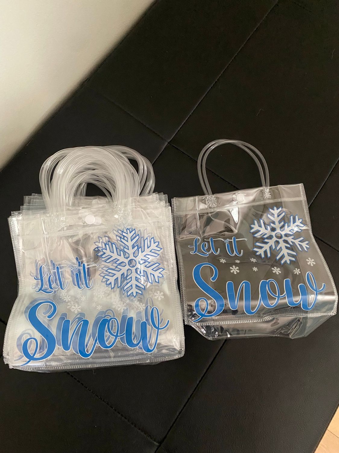 NEW 24 Pack Let It Snow PVC Winter Christmas Gift Bags