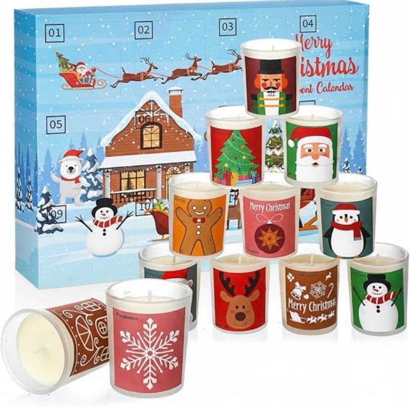 NEW 12 Days Advent Calendar Soy Wax Candles Christmas