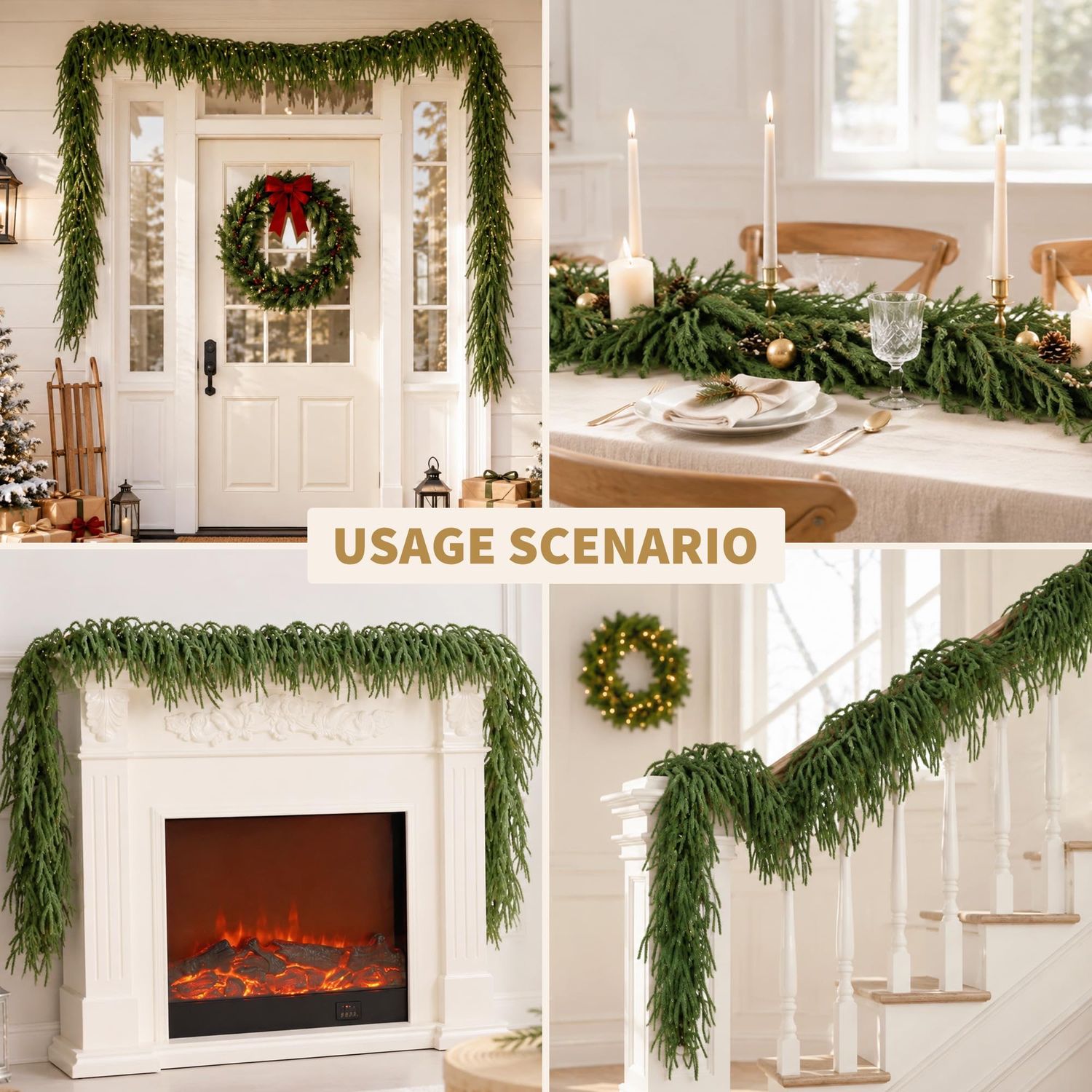 NEW 2 Pack Christmas Garland Norfolk Pine Garland