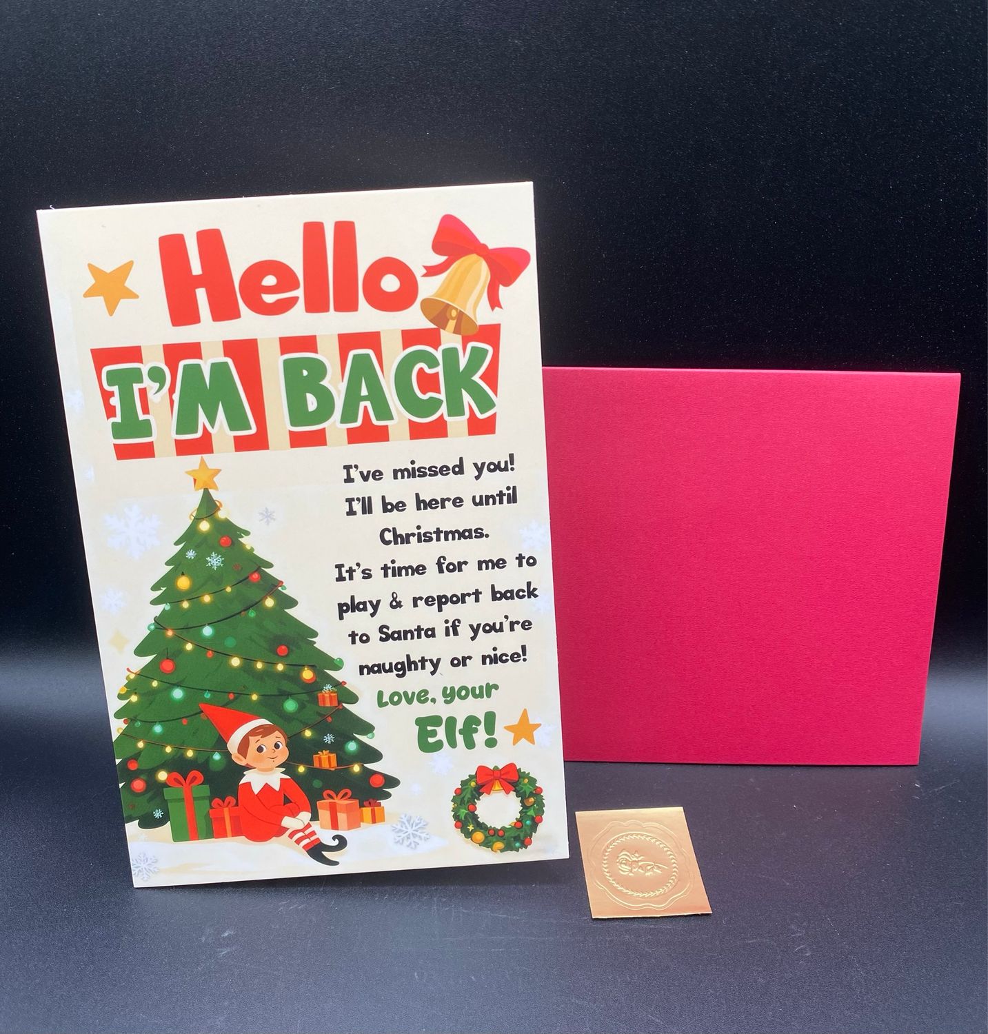 NEW Kids Elf On The Shelf Christmas Card