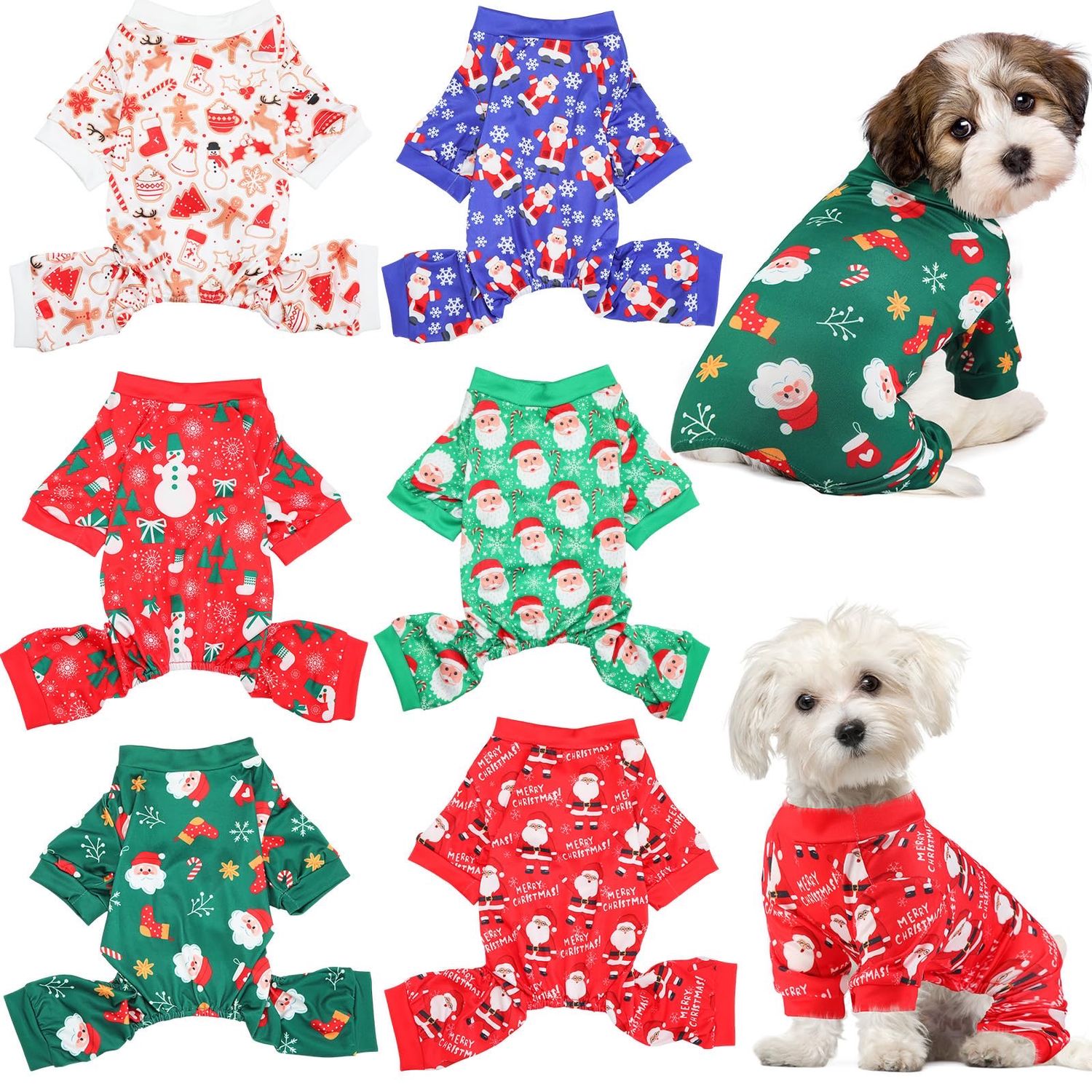 NEW 6 Pack Christmas Dog / Cat Pyjamas Clothing Santa